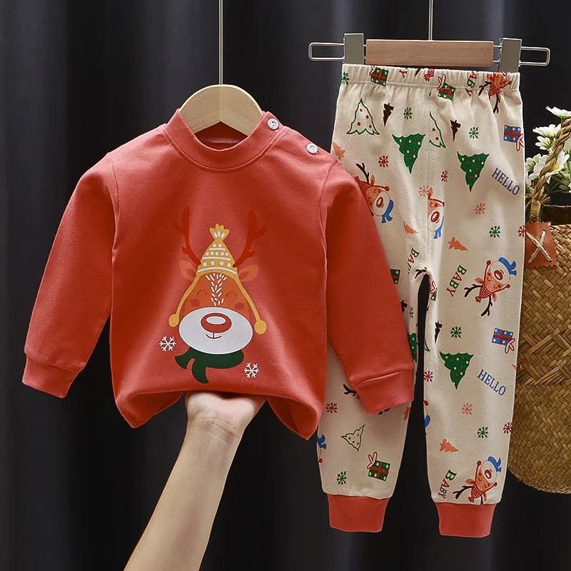 0-1-2-3-4-Years-Old-Children-s-Underwear-Set-Autumn-Home-Clothes-Printed-Cartoon-2