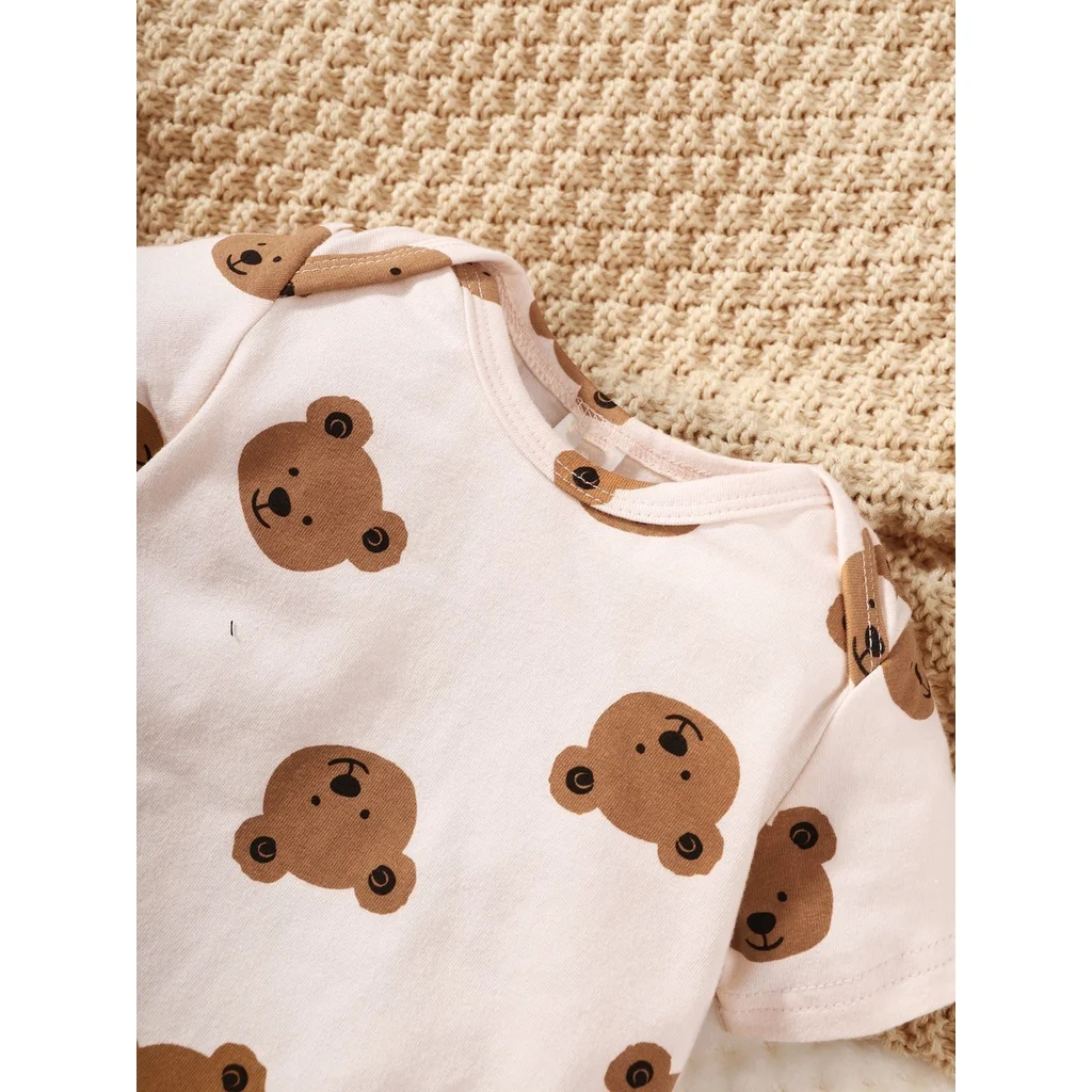 0-9-Months-Newborn-Baby-Boy-4PCS-Clothing-Set-Bear-Print-Short-Sleeve-Bodysuit-Pants-Hat-1