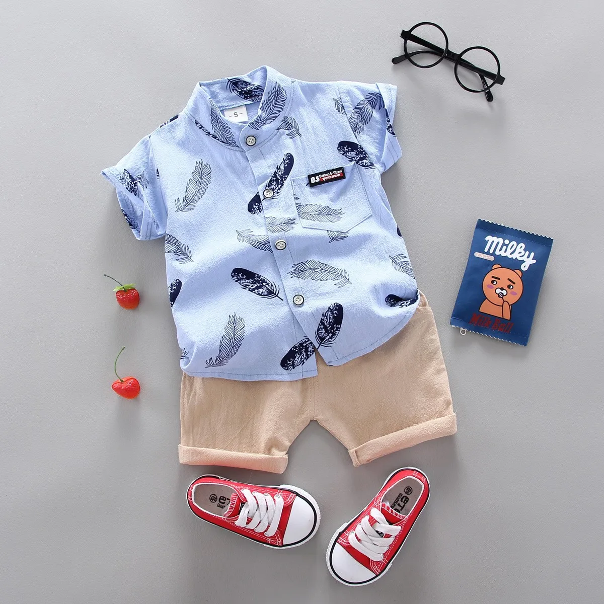 2024-Summer-Casual-Clothes-Fashion-Baby-Boy-s-Suit-Set-Top-Shorts-2PCS-Baby-Clothing-Set