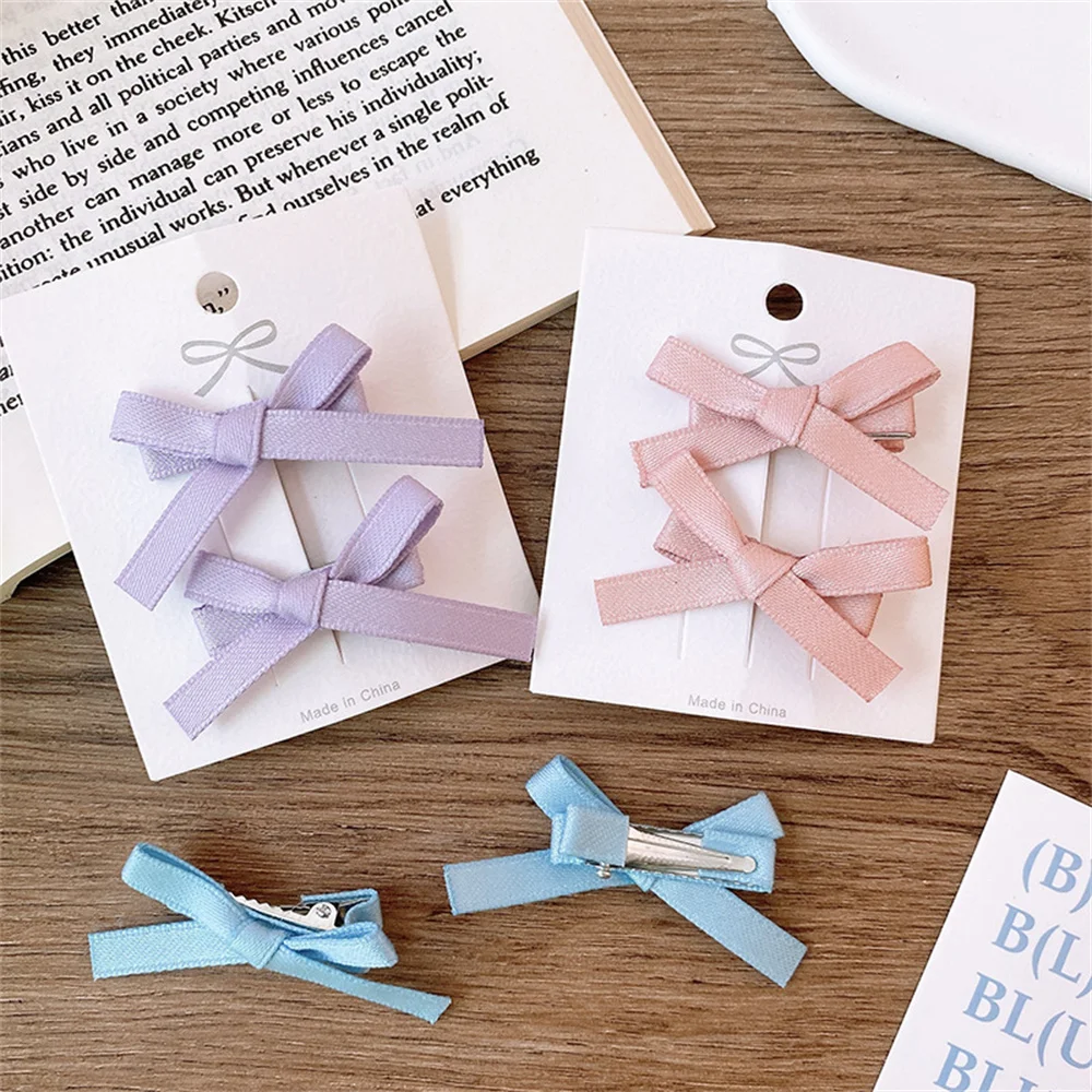 2Pcs-Set-Hair-Bow-Clips-For-Girls-Baby-Kawii-Barrettes-Cute-Haar-Accessoires-Kids-Colored-Ribbon-1
