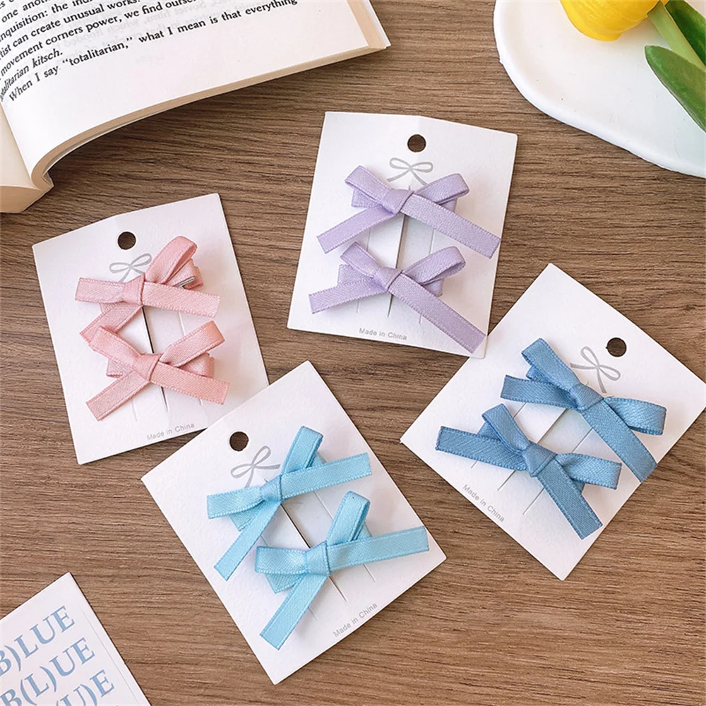 2Pcs-Set-Hair-Bow-Clips-For-Girls-Baby-Kawii-Barrettes-Cute-Haar-Accessoires-Kids-Colored-Ribbon-2