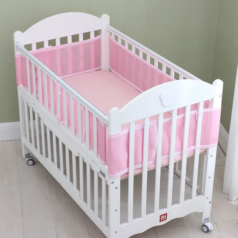 All-Seasons-Summer-Mesh-Breathable-Cot-Bumpers-Universal-Bed-Fence-for-Newborn-Solid-Colors-1