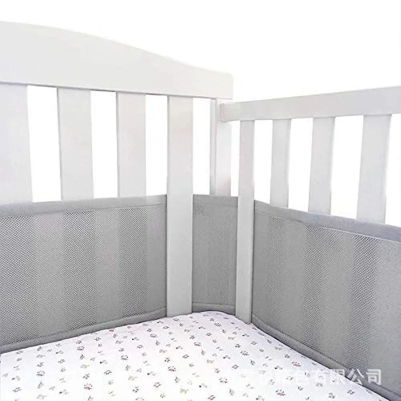 All-Seasons-Summer-Mesh-Breathable-Cot-Bumpers-Universal-Bed-Fence-for-Newborn-Solid-Colors-3