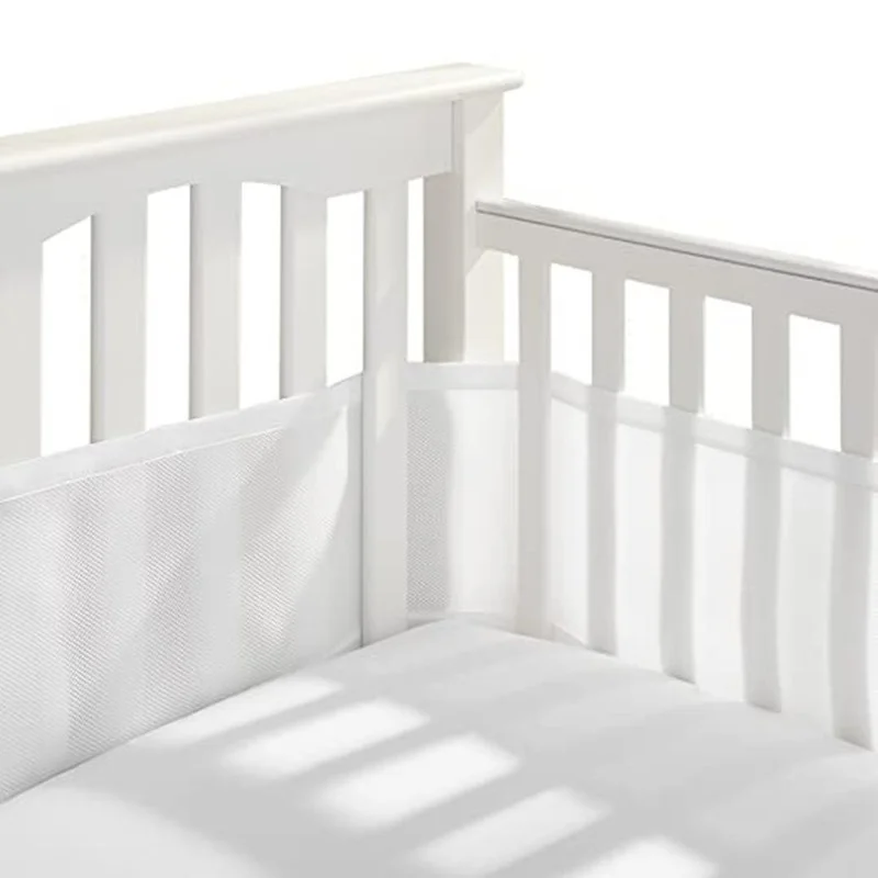Baby-Bed-Protector-Mesh-Breathable-Cot-Bumpers-Universal-Fence-for-Newborn-Solid-Colors-All-Seasons