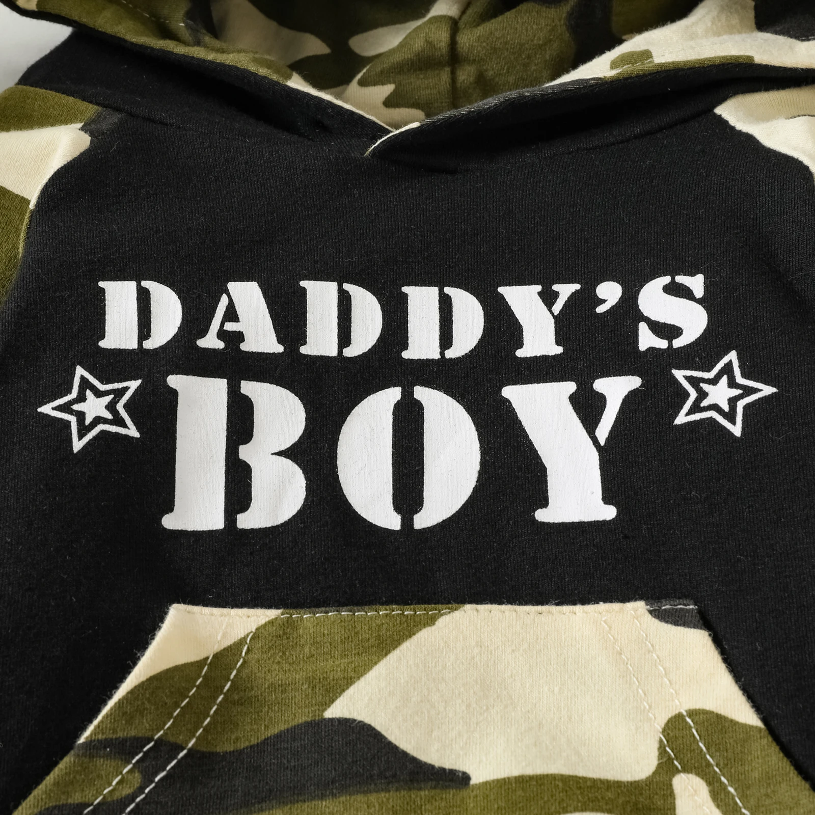 Baby-Boys-New-Army-Green-Camouflage-Letter-Print-Hooded-Long-Sleeve-Top-Trousers-Two-piece-Set-2