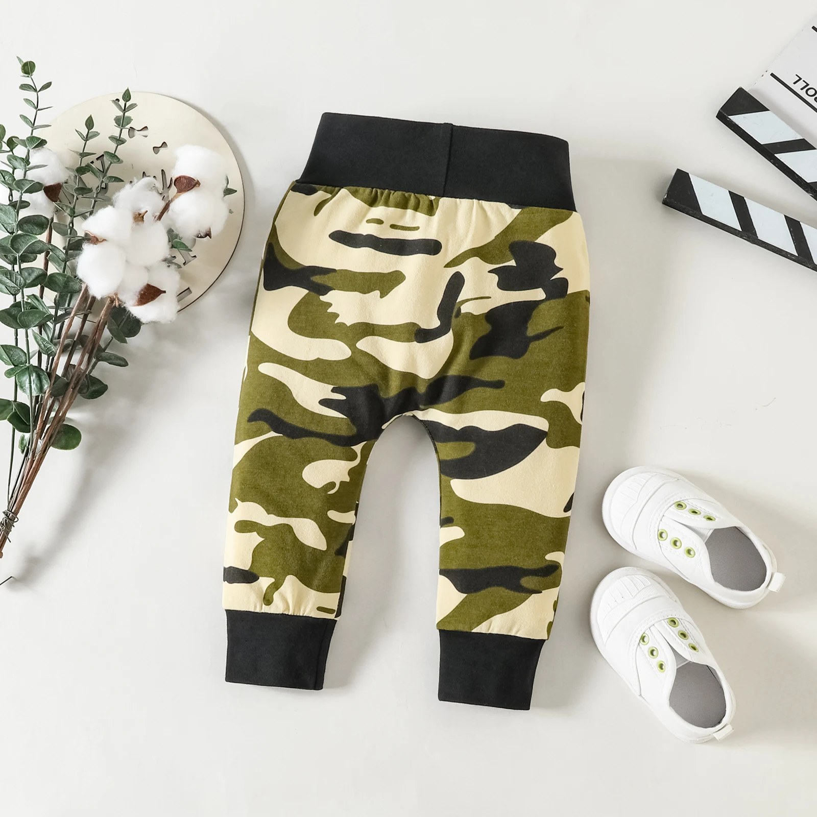 Baby-Boys-New-Army-Green-Camouflage-Letter-Print-Hooded-Long-Sleeve-Top-Trousers-Two-piece-Set-4