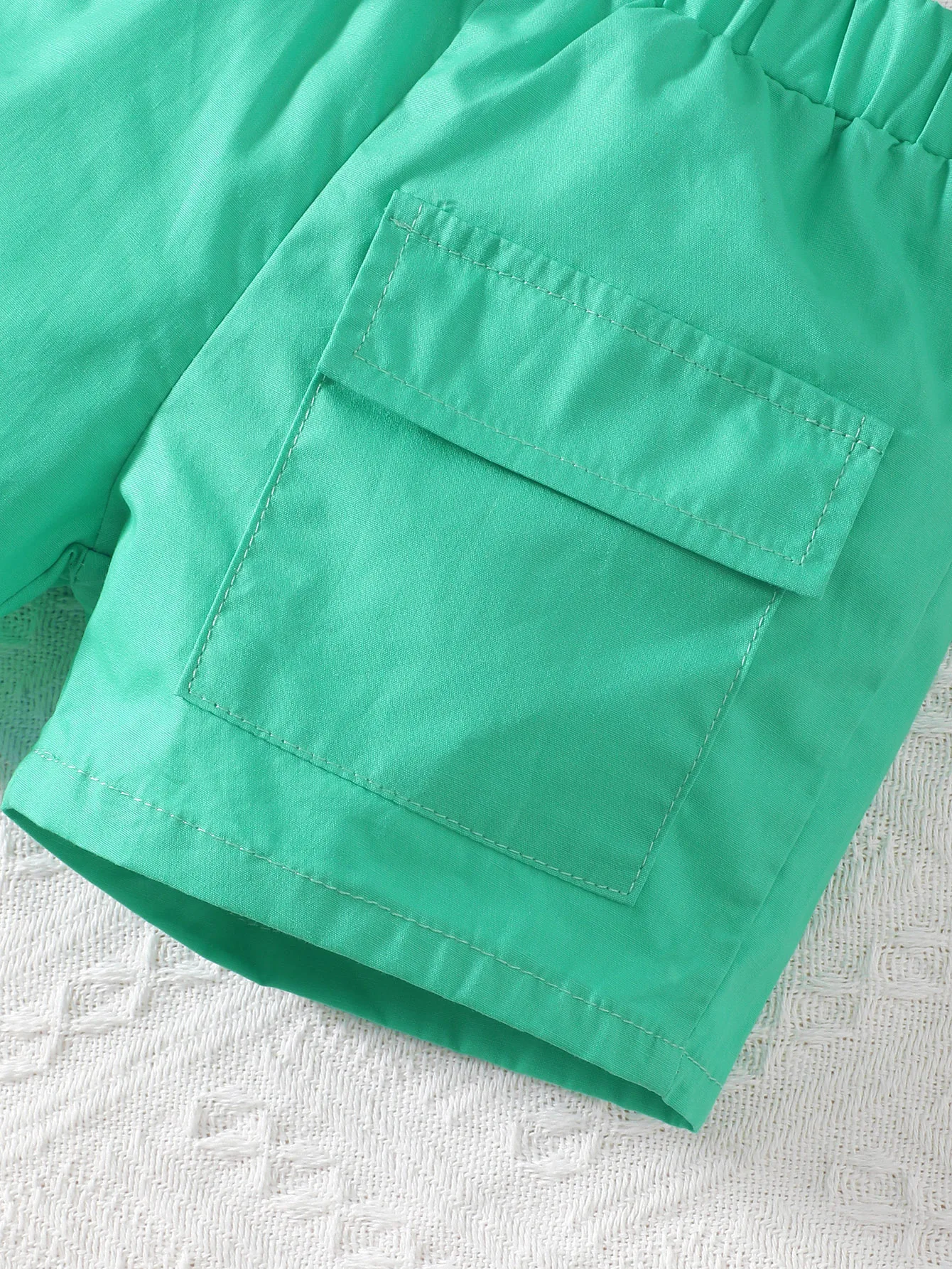 Baby-Boys-Summer-Short-Sleeve-Bear-Print-Contrast-Collar-Polo-and-Flap-Pocket-Shorts-Set-4