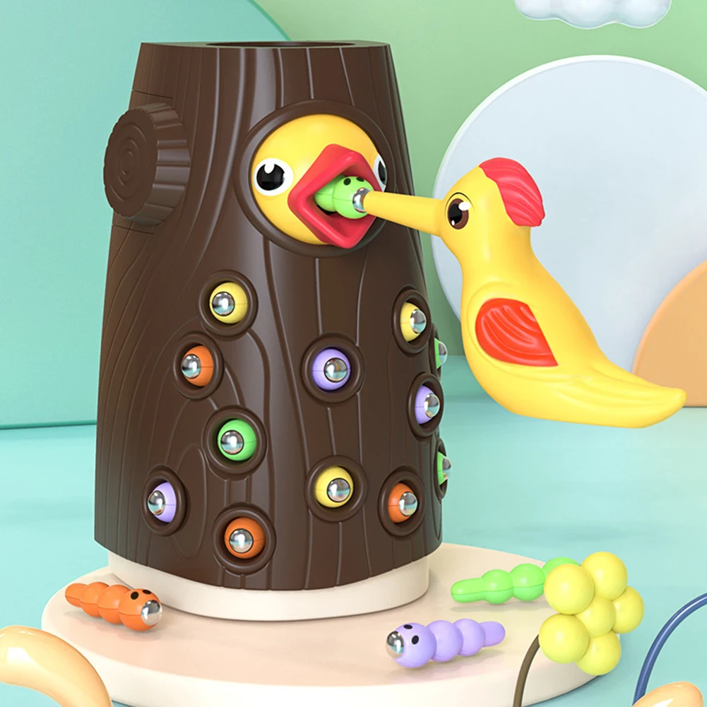 Montessori-Baby-Wooden-Toys-Magnetic-Woodpecker-Catching-Worms-Feeding-Fishing-Game-Set-Educational-Toys-for-Kids