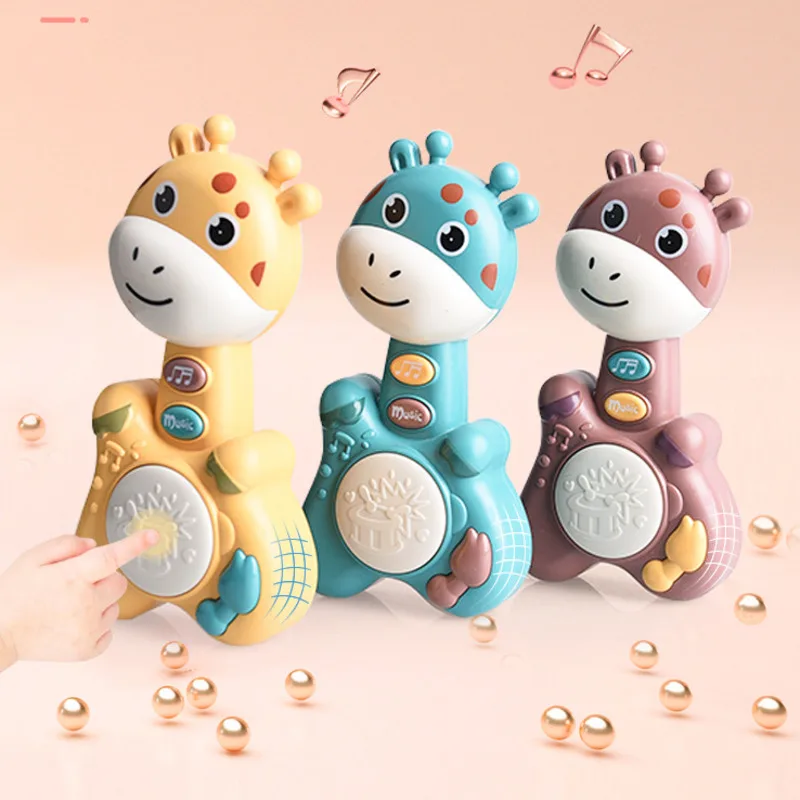 Musical-Flashing-Baby-Rattle-Cartoon-Deer-Hand-Drum-Early-Learning-Education-Toys-Infant-Hand-Bell-Mobile