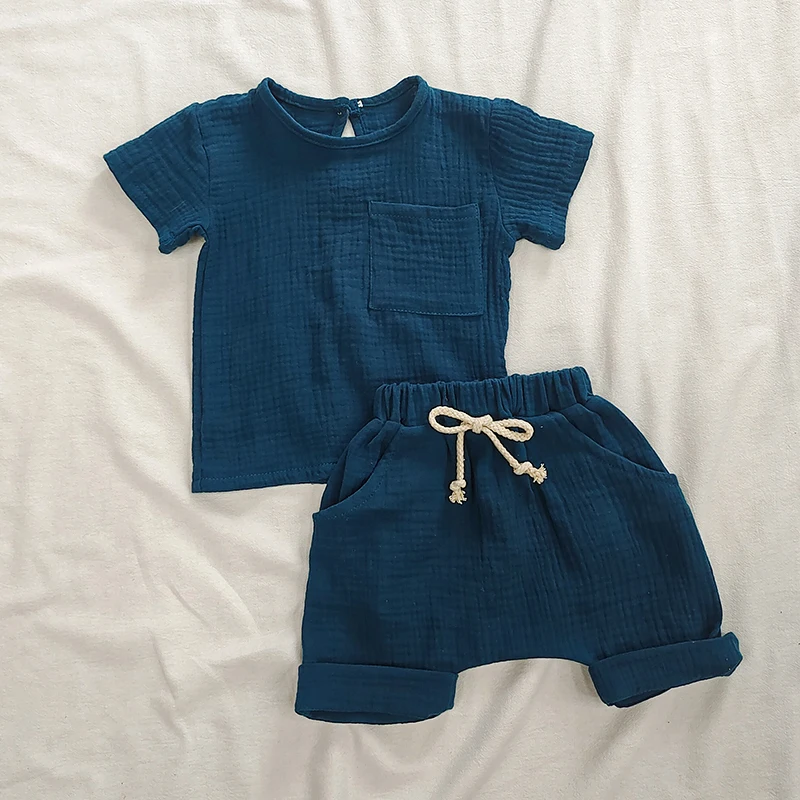 Organic-Cotton-Baby-Clothes-Set-Summer-Casual-Tops-Shorts-For-Boys-Girls-Set-Unisex-Toddlers-2-3