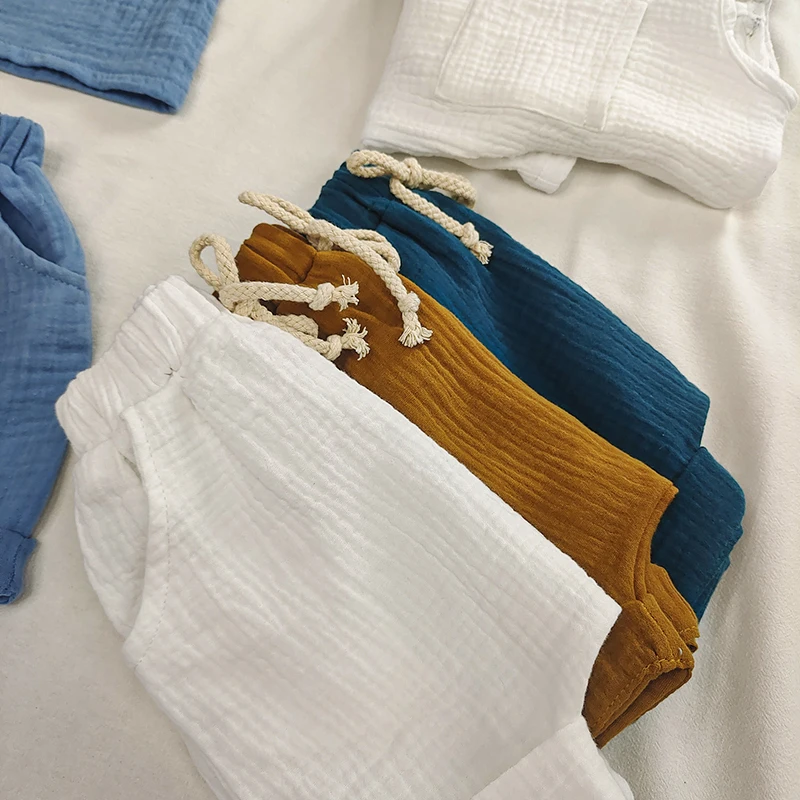 Organic-Cotton-Baby-Clothes-Set-Summer-Casual-Tops-Shorts-For-Boys-Girls-Set-Unisex-Toddlers-2-4