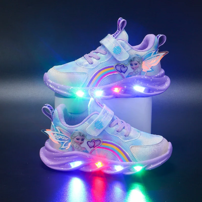 Sneakers-Disney-Frozen-Girls-Casual-Shoes-Up-LED-Light-Cartoon-Elsa-Princess-Shoes-Baby-Toddler-Shoes-2